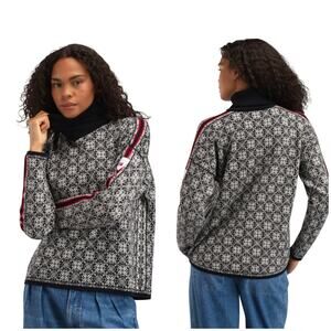Dale Of Norway Firda Women’s Sweater Merino Wool Size Large Print Turtleneck